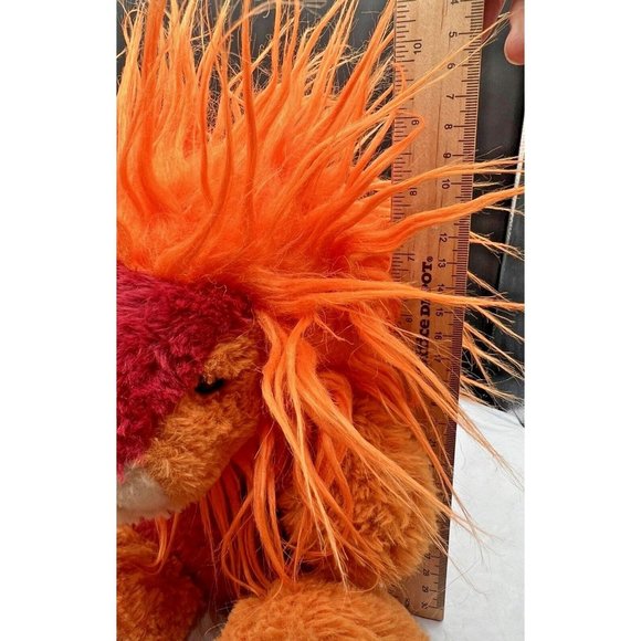 13" Soft Red Orange Southwest Style Lion Plush Aurora 2021 Proud Noble Colorful - Picture 7 of 7